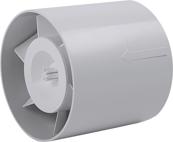 Tubo 120 plast  - Potrubní ventilátor Tubo 120 plast - odvětrání šatny, malé místnosti  