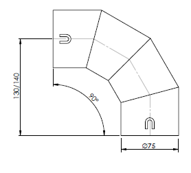 Koleno 90° pro  AIRFLEX  75/61 - df-ko_par75