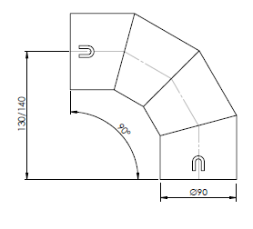 Koleno 90° pro AIRFLEXSpectra-90/75 - df-ko_par